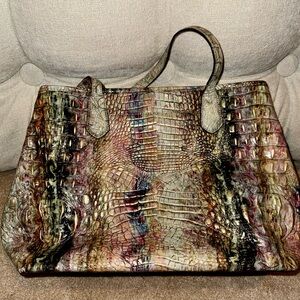Brahmin Multicolor Croc-Embossed Tote